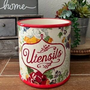 New Pioneer Woman Country Garden Floral Utensil Crock